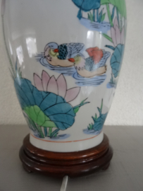 Lampvoet - Chinees - bloemen - vintage - VERKOCHT