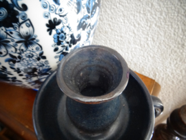 Kandelaar - aardewerk - donkerblauw