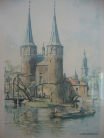 Prent Oostpoort Delft - H.E. Roodenburg - VERKOCHT