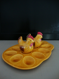 Vintage eierschaal - peper- en zoutstel - kip - VERKOCHT