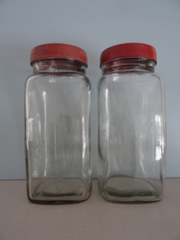 Vintage voorraadpot - glas - bakeliet deksel - VERKOCHT