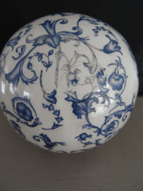 Decoratieve bol - Esschert Design - blauw/wit - VERKOCHT