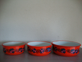 Vintage emaille schaaltjes - Brabantia - oranje - VERKOCHT