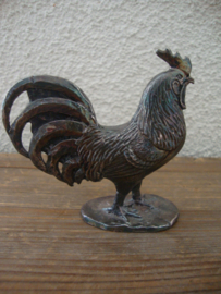 Zilverkleurige haan - beeldje - VERKOCHT