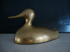 Koperen / messing eend - vintage - VERKOCHT