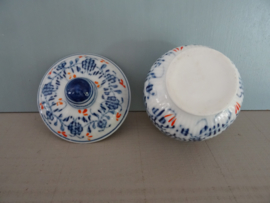 Dekselpotje - blauw/wit/rood - VERKOCHT