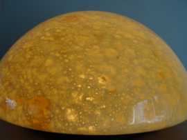 Vintage lamp - glas - geel - halve bol - VERKOCHT