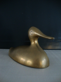 Koperen / messing eend - vintage - VERKOCHT