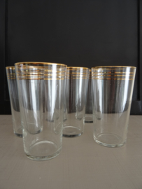 Set glazen met gouden rand - Hollywood regency - VERKOCHT
