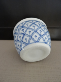 Blauw/wit (bloem)potje - VERKOCHT