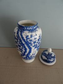 Dekselpotje bloesem - blauw/wit - VERKOCHT
