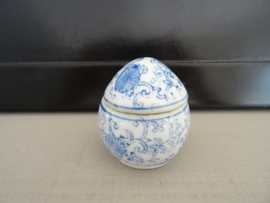 Klein blauw/wit potje - dekselpotje - miniatuur - VERKOCHT