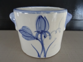 (Bloem)potje blauw/wit - VERKOCHT
