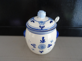 Delfts blauw potje - mosterdpot - Blauw/wit - VERKOCHT