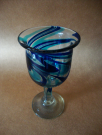 Glas met blauwe slingers - VERKOCHT