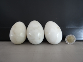 Marmeren ei - wit - set van 3 - VERKOCHT