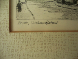 Prent Breda, Vischmarktstraat -  P. Vetter - VERKOCHT