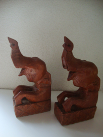 Boekensteunen olifant - hout - vintage - VERKOCHT