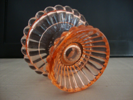 Vintage kandelaar - zalm - glas - VERKOCHT