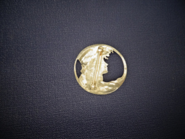 Broche - Art Nouveau - Dame met hoed