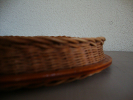Vintage dienblad - hout - ovaal - VERKOCHT