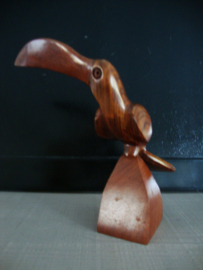 Houten beeldje Toekan - vogel - VERKOCHT