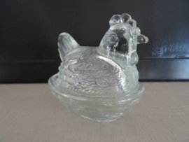 Dekselschaaltje kip - glas - VERKOCHT