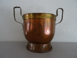 Koperen of messing pot - bloempot - VERKOCHT
