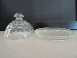 Dekselschaaltje glas - vintage - VERKOCHT