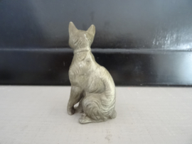 Tinnen beeldje poes - kat - letterbakfiguurtje - VERKOCHT