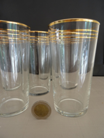 Set glazen met gouden rand - Hollywood regency - VERKOCHT