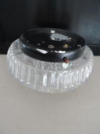 Vintage plafonniere - glas - rond - VERKOCHT