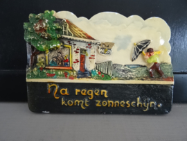 Vintage tegel 'Na regen komt zonneschijn'- VERKOCHT