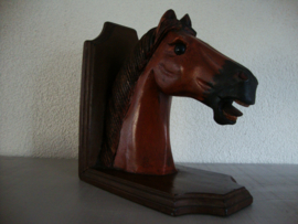 Grote boekensteun XL - beeld - paardenhoofd - paard - hout - VERKOCHT