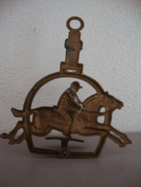 Koperen wandhaak - springpaard - kapstok haak - paard - VERKOCHT