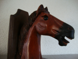 Grote boekensteun XL - beeld - paardenhoofd - paard - hout - VERKOCHT