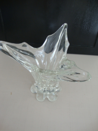 Vintage glazen vaas - dik glas - VERKOCHT