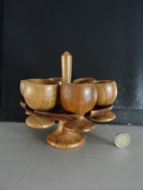 Houten standaard - eierdopjes - hout - VERKOCHT