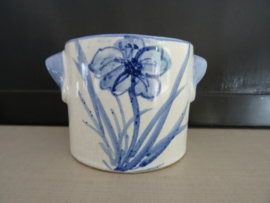 Bloempotje blauw/wit - VERKOCHT