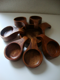 Set houten schaaltjes - Vintage - VERKOCHT