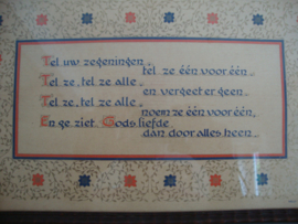 Kalligrafie tekst - Nelly ten Have - Tel uw zegeningen - VERKOCHT