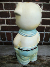Grote spaarpot - vintage - biggetje / varken / stripfiguur - VERKOCHT
