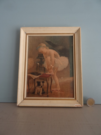 Vintage schilderijtje ballet - brocante - VERKOCHT