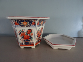 Bloempot met onderschotel - Chinees - VERKOCHT