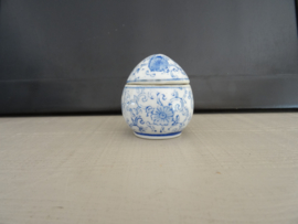 Klein blauw/wit potje - dekselpotje - miniatuur - VERKOCHT