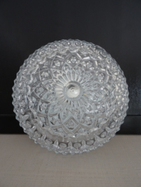 Vintage plafonniere - glas - rond - VERKOCHT