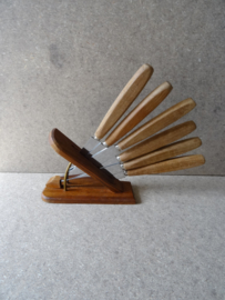 Vintage messenset - hout - VERKOCHT