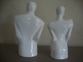 Vintage beeldjes man vrouw wit - jaren 80 - VERKOCHT