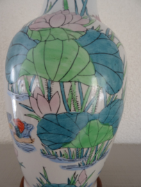 Lampvoet - Chinees - bloemen - vintage - VERKOCHT