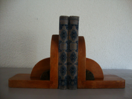 Vintage boekensteunen hout - VERKOCHT